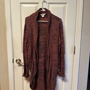 Women's Maroon Cardigan Sweater